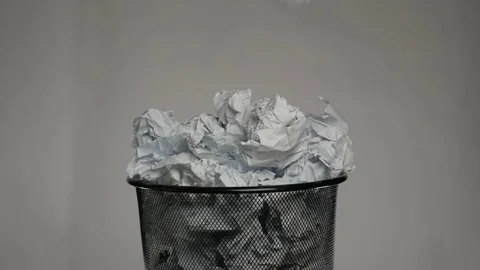 Paper Bin Full of Trash Stock Footage 74249717