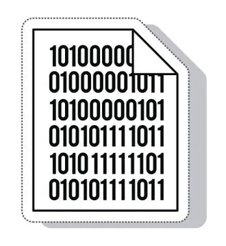 Paper binary code isolated icon Stock Illustration