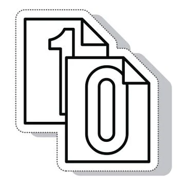 Paper binary code isolated icon Stock Illustration