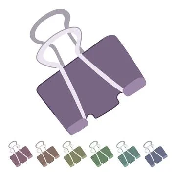 Paper binder clip vector cartoon graphic Stock Illustration