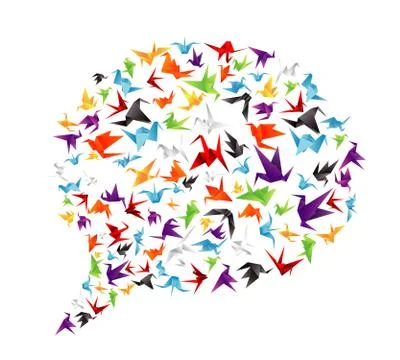 Paper bird call-out 스톡 일러스트