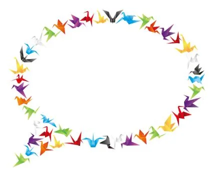 Paper bird call-out Stock Illustration