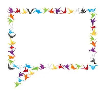 Paper bird call-out Stock Illustration