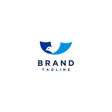Paper Bird Logo Design Stock Illustration