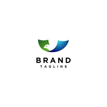 Paper Bird Logo Design Stock Illustration