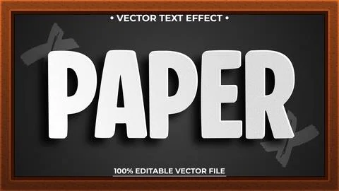 Paper board editable text effect Stock Illustration