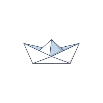 Paper boat in flat style on white background Stock Illustration