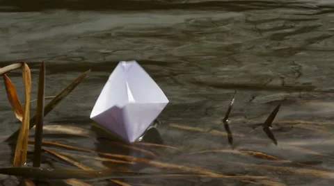 Paper Boat Stock Footage