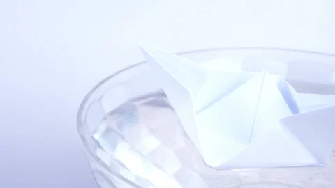 Paper boat Stock Footage 91321725