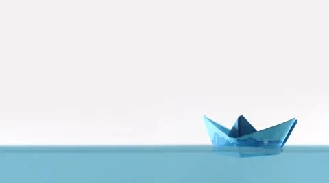 Paper boat Full HD Video stock 5565457