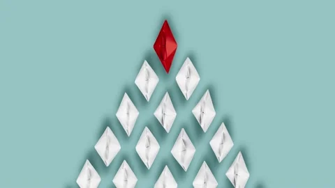 Paper Boat Group Video stock 154993546