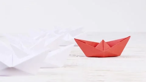 Paper Boat Group Video stock 168919700