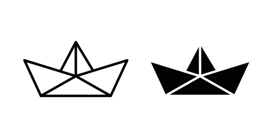 Paper boat icon vector design illustrations Stock Illustration