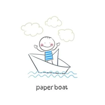 Paper boat Stock Illustration