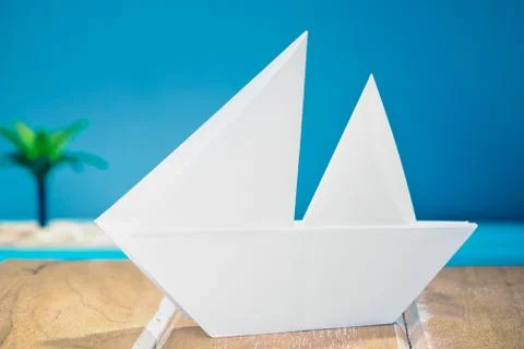 Paper boat Stock Photos