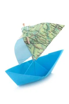 Paper Boat Stock Photos