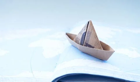 Paper boat Stock Photos