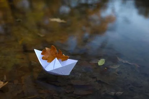 Paper boat Stock Photos