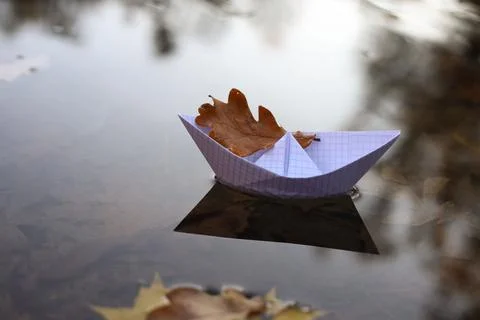 Paper boat Stock Photos