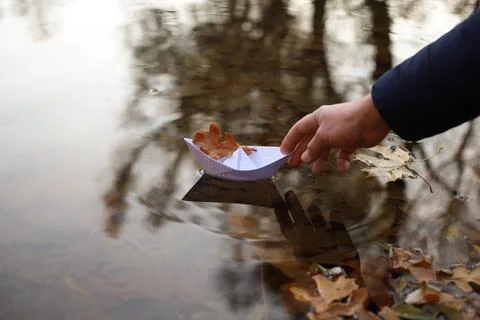 Paper boat Stock Photos