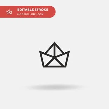 Paper Boat Simple vector icon. Illustration symbol design template for web mo Stock Illustration