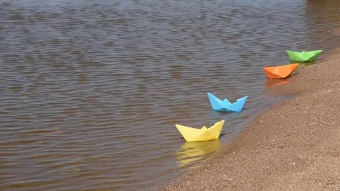 Paper boats Stock Footage 73593362