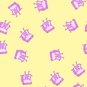 Paper book character vector seamless pattern Stock Illustration