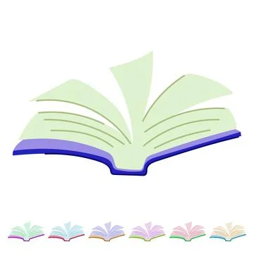 Paper book open vector cartoon graphic Stock Illustration