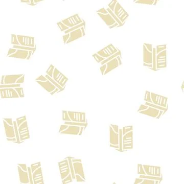 Paper booklet glyph vector seamless pattern sign Stock Illustration