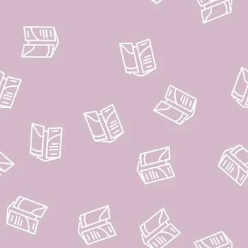 Paper booklet line vector seamless pattern line Stock Illustration