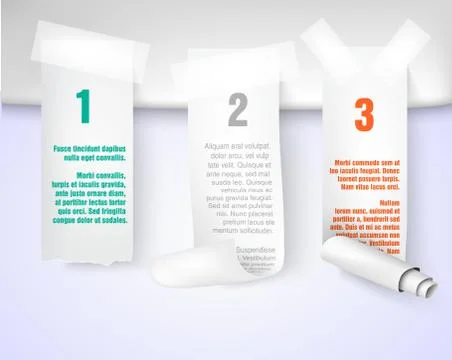 Paper bookmarks for text pieces Stock Illustration