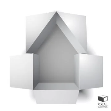Paper box of an apartment house Stock Illustration