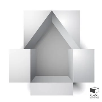 Paper box of an apartment house Stock Illustration