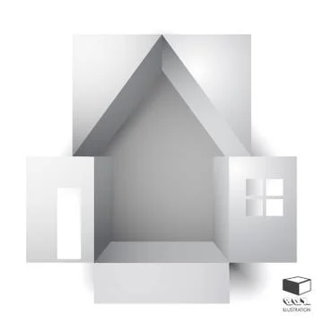 Paper box of an apartment house Stock Illustration