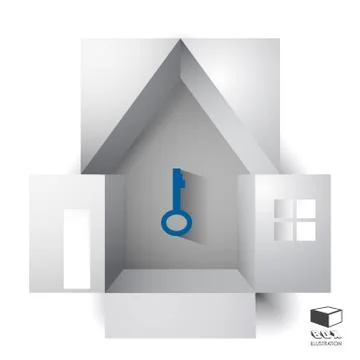 Paper box of an apartment house Stock Illustration