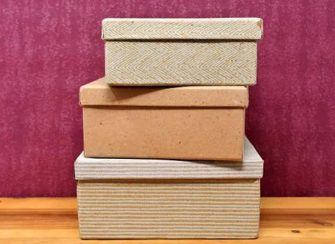 Paper box, cardboard stack, cardboard boxes paper work Stock Photos