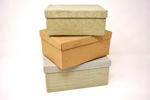Paper box, cardboard stack, cardboard boxes paper work Stock Photos