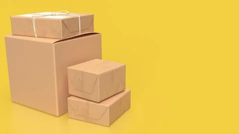 The Paper box for Delivery concept 3d rendering. 스톡 일러스트