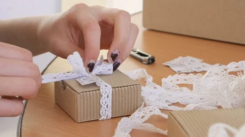 Paper Box For the Gift Stock Footage 76676806