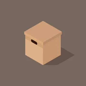Paper box isometric view Stock Illustration