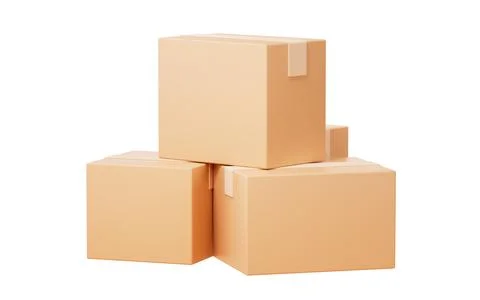 Paper box with logistics and storage concept, 3d rendering. Stock Illustration