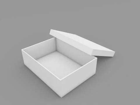 Paper box mock up on gray background. Stock Illustration