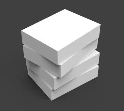 Paper box model Stock Illustration