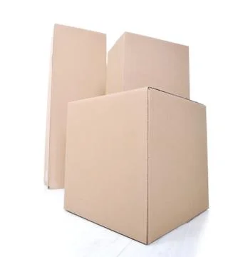 Paper box for packaging isolated Stockfoto's