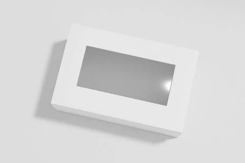 Paper box packaging mockup, luxury gift box with window display Illustrazione stock