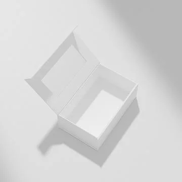 Paper box packaging mockup, luxury gift box with window display Illustrazione stock