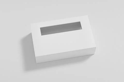 Paper box packaging mockup, luxury gift box with window display Stock-Illustration