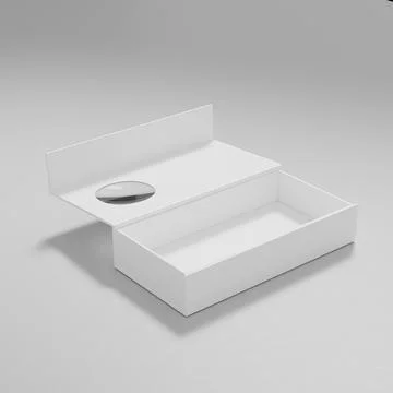 Paper box packaging mockup, luxury gift box with window display Illustrazione stock