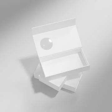 Paper box packaging mockup, luxury gift box with window display Stock-Illustration