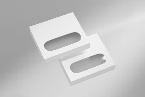 Paper box packaging mockup, luxury gift box with window display Stock Illustration